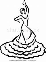 Flamenco Dancer Coloring Caligraphy Style Pages Getdrawings Printable Getcolorings Shutterstock Vector Preview sketch template