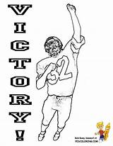 Football Coloring Print Pages Victory Yescoloring Action sketch template