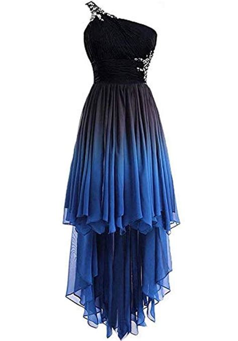 blue plus size prom dresses 2019 a line high low beads