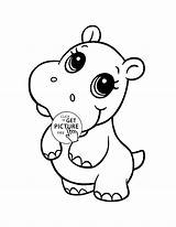 Coloring Pages Hippo Baby Cute Para Animal Wuppsy Kids Colorear Artículo Páginas Dibujos sketch template