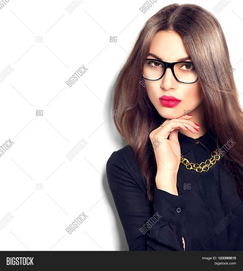 beauty sexy fashion model girl portrait wearing glasses