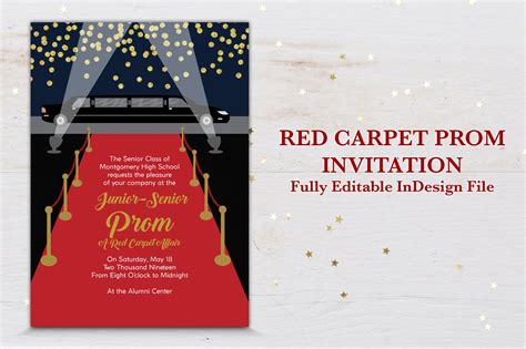 red carpet prom invitation invitation templates creative market