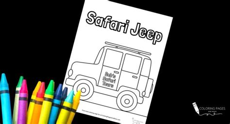 safari jeep coloring page coloring pages