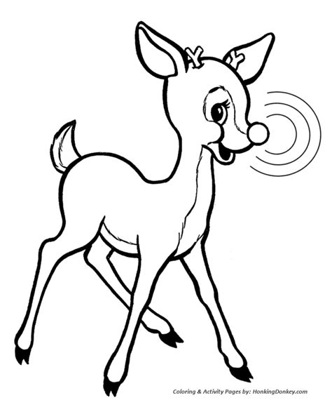 rudolph  red nose reindeer coloring page rudolph  smart