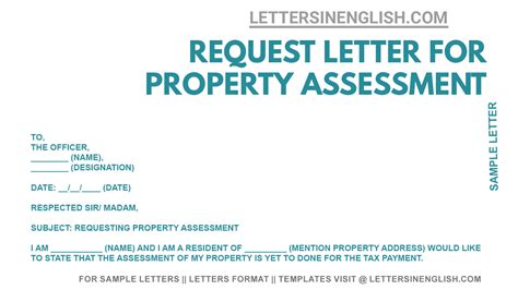 request letter  property assessment sample property assessment