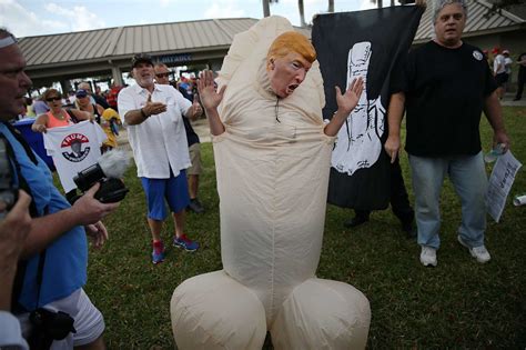 florida man dresses up as donald trump s penis outside rally before