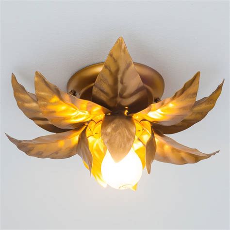 plafondlamp antik met goudkleurige bladeren  cm lampenbe