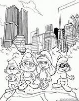 Smurfs Clumsy Smurf Cidade Colorir sketch template