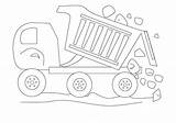 Coloring Dumptruck Truck Pages Cabover Rocks Stones Template Templates sketch template