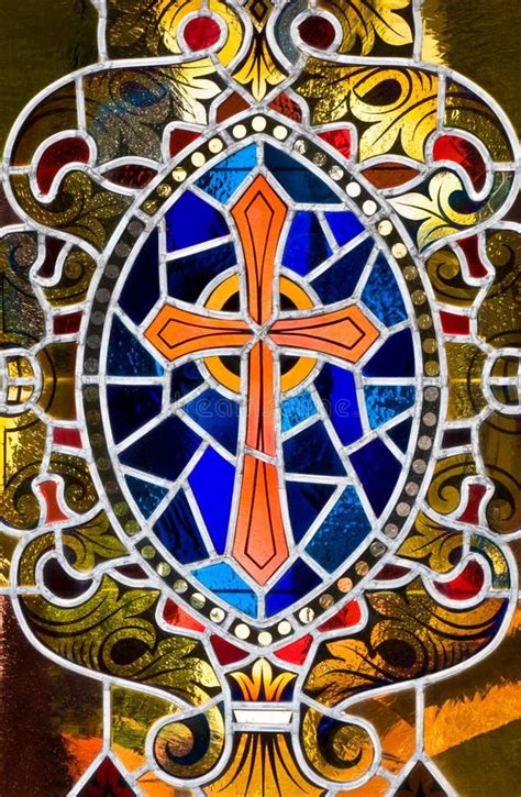 stained glass cross stock image image  religion design
