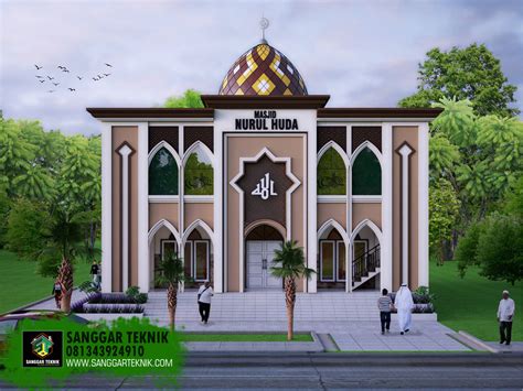 desain masjid minimalis    meter  lantai sanggar teknik