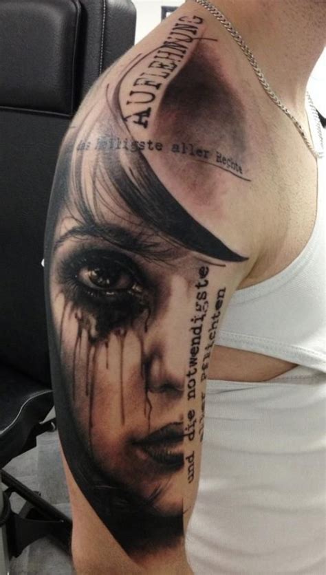 crying girl tattoo by florian karg tattoomagz › tattoo designs ink works body arts gallery