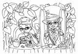 Coloring Tea Alice Party Mad Hatter Having Print Size Color sketch template