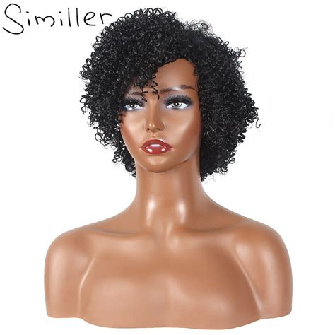Similler Short Black Afro Wig For Women Synthetic Curly Daily Use Wigs
