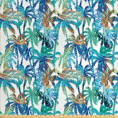 palm leaf fabric   yard tropical summer print  palm abstract