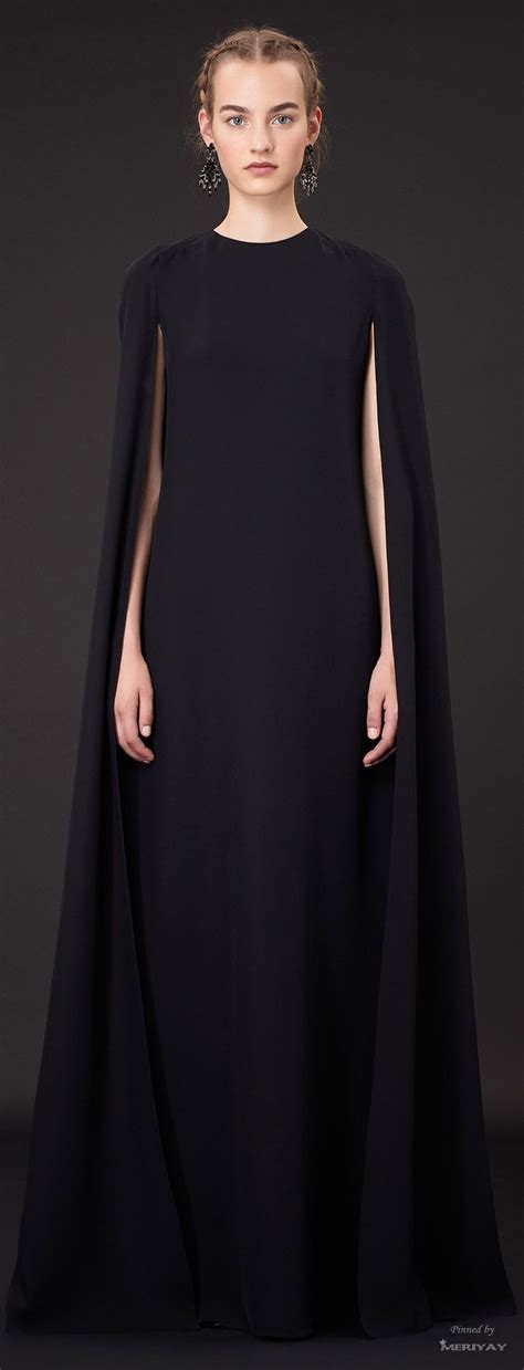 Understated Elegance Long Black Cape Dress With Clean