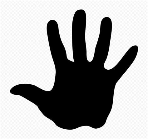 hd black silhouette hand print png citypng