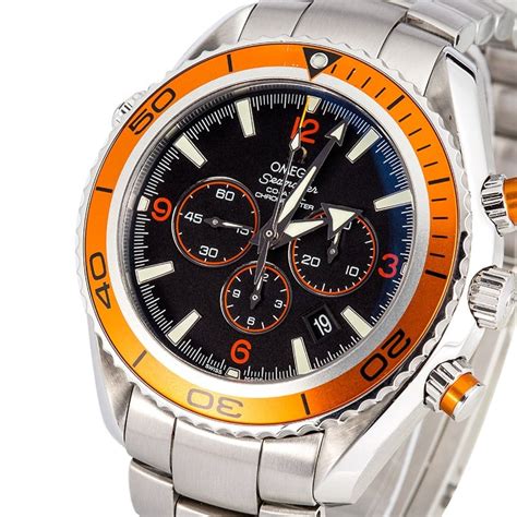 orange crush omega seamaster planet ocean  chronograph bobs watches