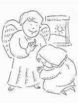 Mary Coloring Angel Gabriel Annunciation Pages Joseph Christmas Story Kids School Visits Clipart Archangel Drawing Bible Children Wonderful Religious Grade sketch template