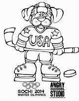 Hockey Olympics Mascots Nhl Coloriage Coloringhome sketch template