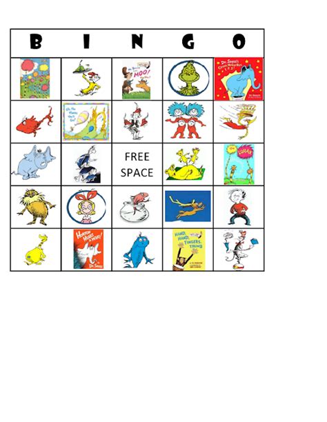 drseusspicturebingocardpdf picture bingo bingo cards dr