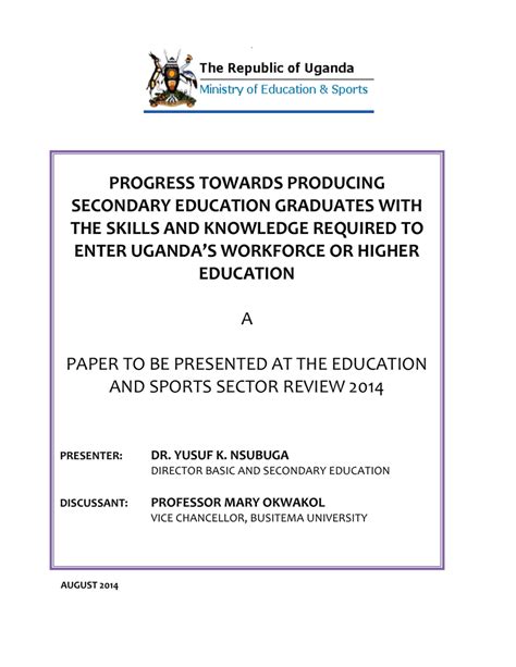 secondary paper  esspr   ministry  education  sports