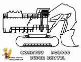 Coloring Pages Construction Komatsu Kids Yescoloring Excavator Print Color Digging sketch template
