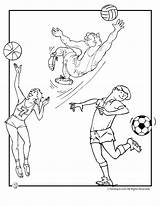 Sports Coloring Olympic Pages Summer Olympics Soccer Volleyball Team Basketball Sport Kids Games Ball Activities Print Kid Drawing Winter Color sketch template