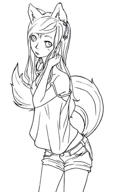 anime fox girl coloring pages  fox coloring pages  find