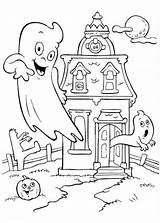 Halloween Coloring Haunted House Cartoon Funschool Drawing Clipart Netart Color Getdrawings Print Pdf sketch template