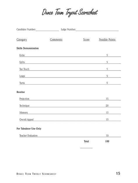 majorette tryout score sheet complete  ease airslate signnow