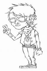 Emo Coloring Pages Boy Cute Print sketch template