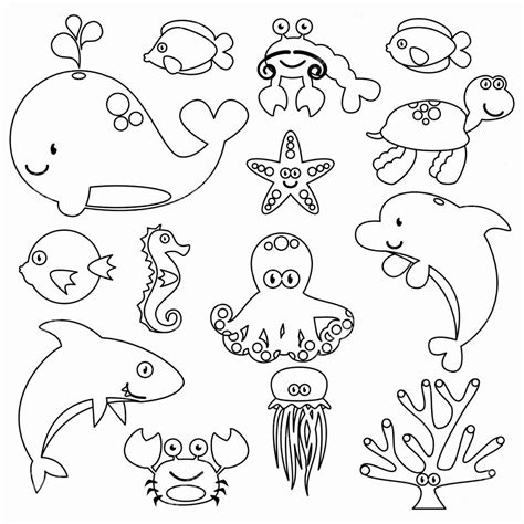 sea creatures coloring page unique coloring book  incredible sea