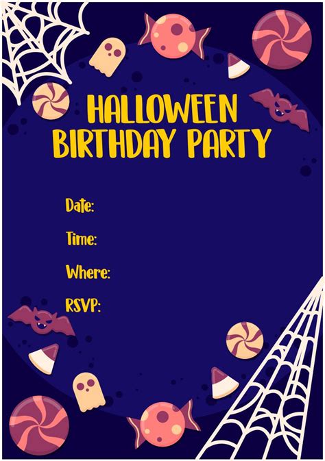 printable halloween birthday party invitations