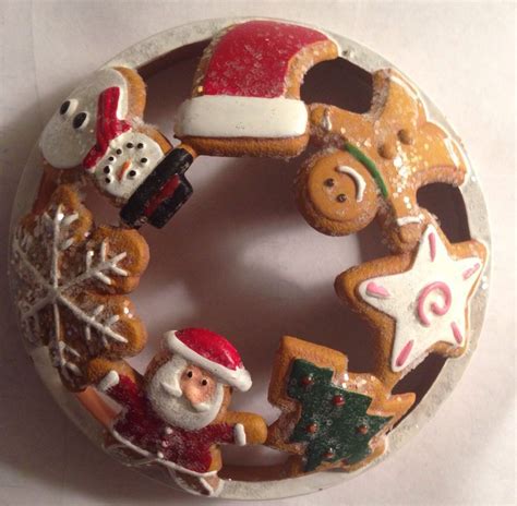 yankee candle illuma lid christmas gingerbread santa jar topper accessory nwot yankeecandle