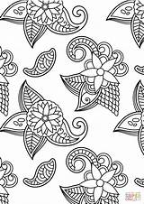 Coloring Pattern Floral Pages Printable Drawing Categories sketch template