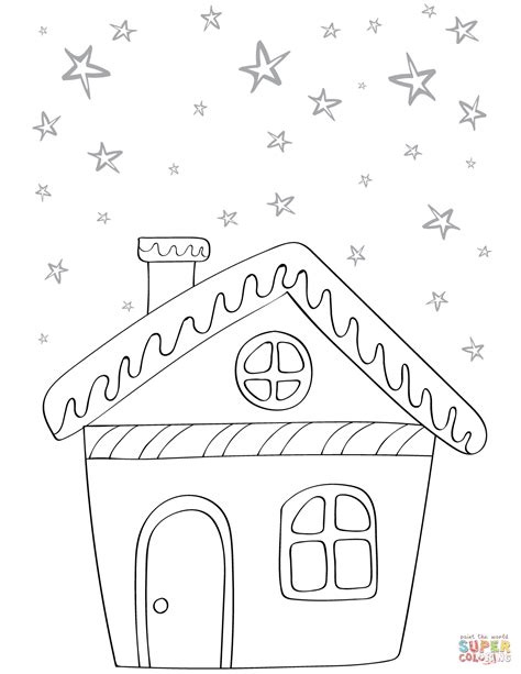 house  winter coloring page  printable coloring pages