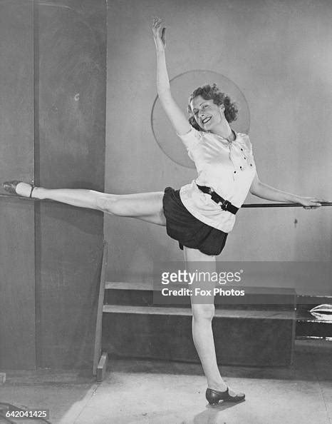british actress molly lamont exercising on a barre at the british