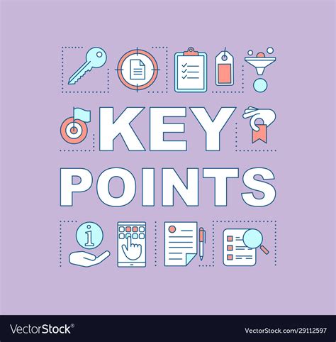 key points features concept icon royalty  vector image
