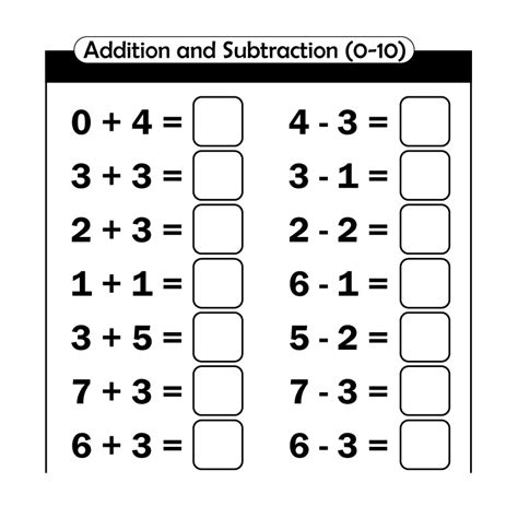 math exercise addition  subtraction   zoonkicom