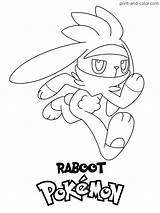 Pokemon Sword Shield Color Coloring Pages Raboot Print sketch template