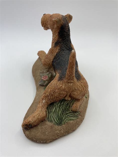 vintage charmstone dog figurine earl sherwan  marv art cold cast marble ebay