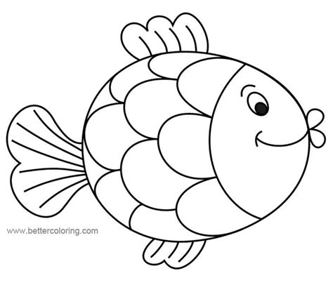 cute cartoon rainbow fish coloring pages  printable coloring pages