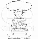 Sleeping Bed Dreaming Boy Little Clipart Coloring Cartoon Cory Thoman Outlined Vector 2021 sketch template