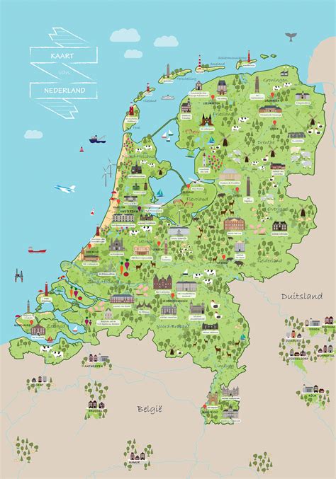 vrolijke cultuurkaart van nederland  kaarten en atlassennl