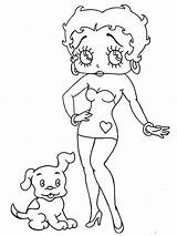 Coloring Betty Boop Pages Printable Bright Colors Favorite Choose Color Girl sketch template