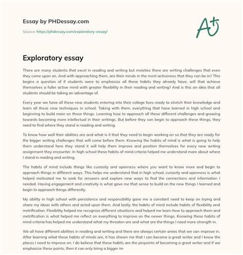 exploratory essay  words phdessaycom