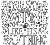 Coloring Pages Embroidery Open Witches Brew Adult sketch template