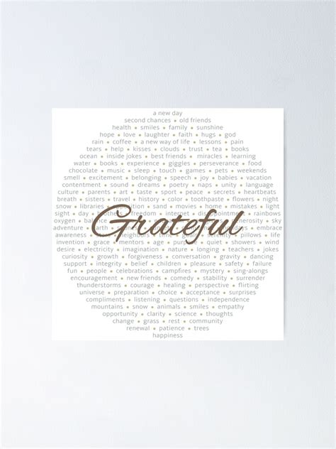 gratitude color poster  recoverygift redbubble