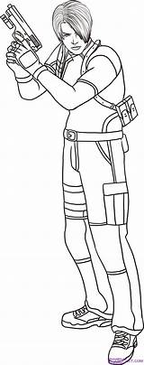 Resident Evil Coloring Pages Leon Getdrawings Getcolorings sketch template